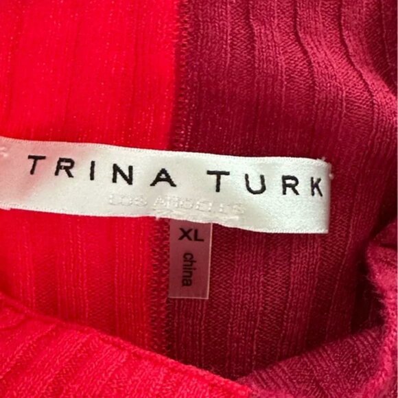 Trina Turk Women's | Seema Two-Toned Long-Sleeve Sweater | Trina Turk Size XL - Picture 8 of 9